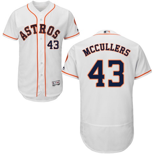 Astros #43 Lance McCullers White Flexbase Authentic Collection Stitched MLB Jersey - Click Image to Close